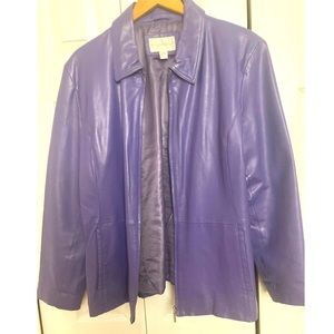 WORTHINGTON PURPLE SOFT LEATHER JACKET WOMENS XL